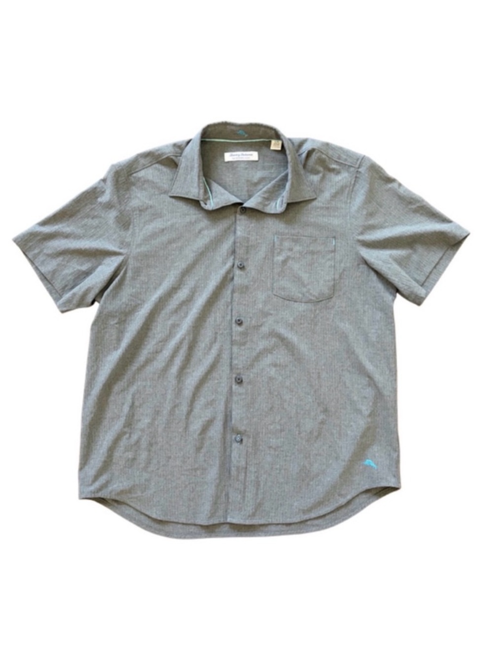Tommy Bahama Gray Short Sleeve Button-Up Shirt Size Large